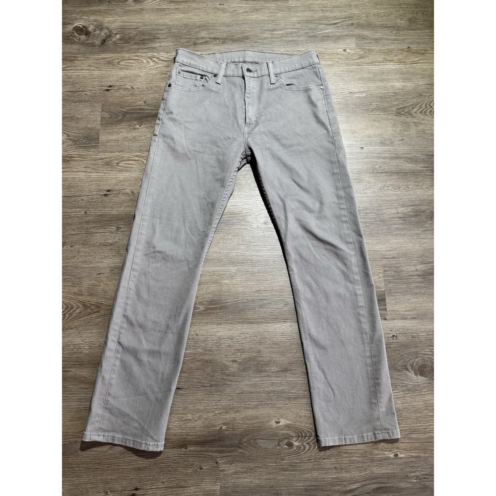 Levi's 513 Slim Straight Jeans Men 32x30 Gray Denim Pants Red Tab